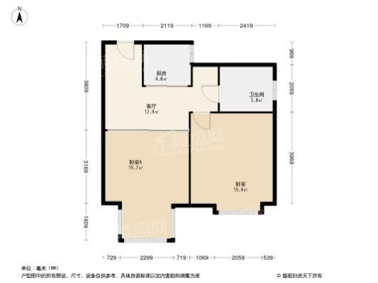 东苑新天地公寓1居室户型图