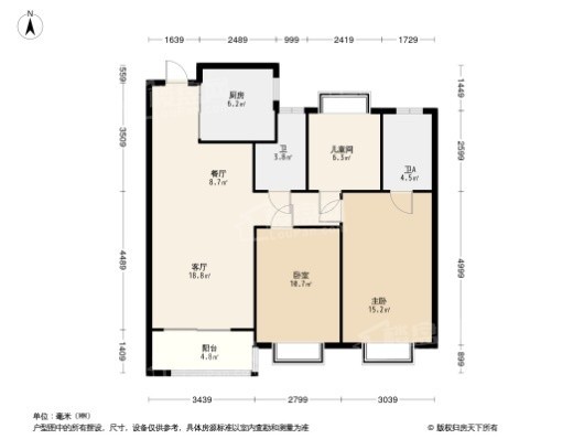 金玥湾3居室户型图