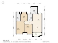 宝业活力天地A户型--97㎡ 3室2厅2卫1厨