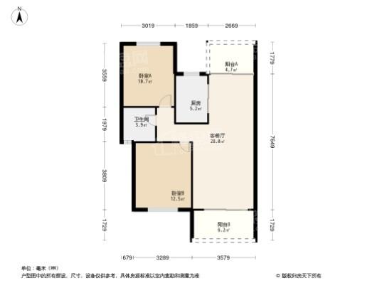 金浩园2居室户型图