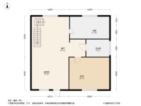 东滩云墅下叠E3户型东边套一层平面 3室2厅2卫1厨