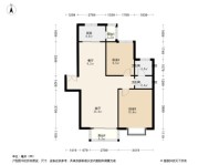 中冶墅境B户型 2室2厅1卫1厨