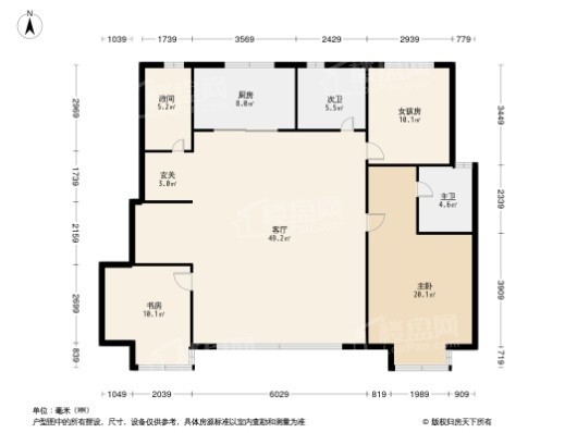 龙湖中铁建·云璟3居室户型图