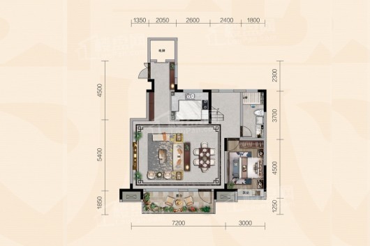 荣盛华府叠拼3层 4室2厅3卫1厨