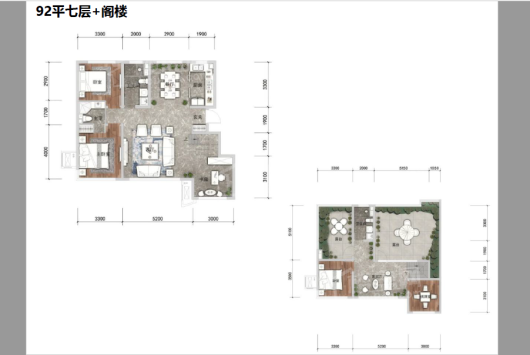 汇置·山湖92平七层户型 4室2厅2卫1厨