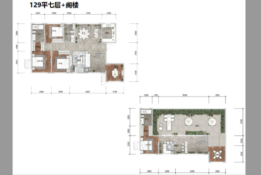 汇置·山湖129平七层户型 4室2厅2卫1厨