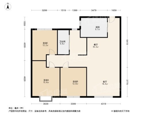 旭辉铂宸府户型图