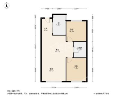 万科北宸之光2居室户型图