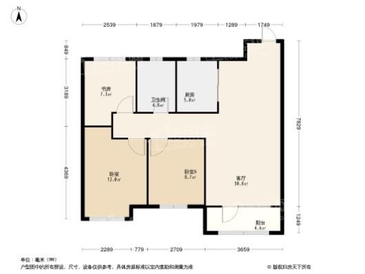 龙湖·九里晴川3居室户型图