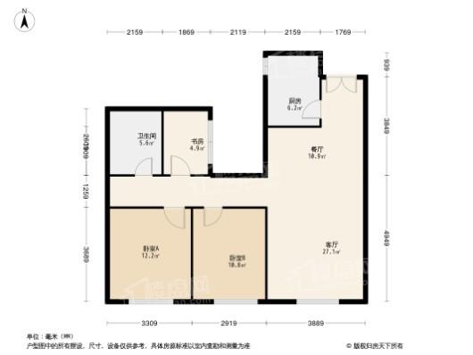 和泓长白府3居室户型图