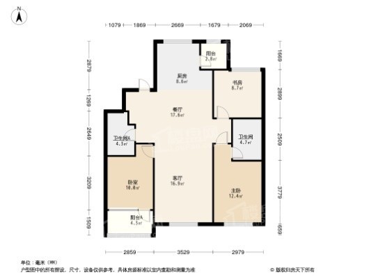 其仕和悦3居室户型图