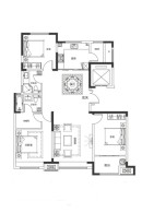 城发润园A1户型 3室2厅2卫1厨