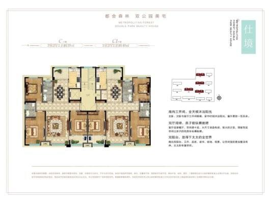 宝通陆号二期C1户型 3室2厅2卫1厨