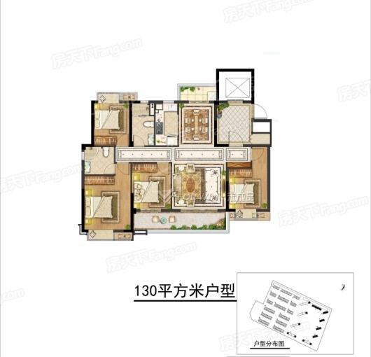 奥园鼎新·海樾岚庭高层130㎡ 4室2厅2卫1厨