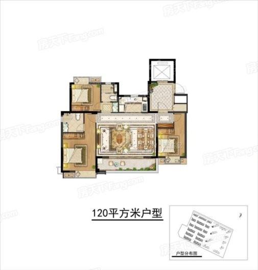 奥园鼎新·海樾岚庭高层120㎡ 3室2厅2卫1厨