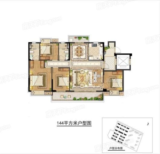 奥园鼎新·海樾岚庭洋房144㎡ 4室2厅2卫1厨