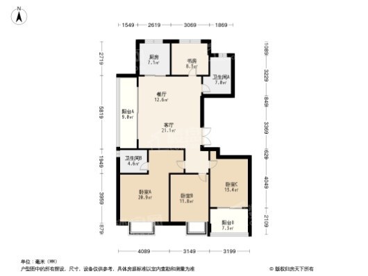 福州源4居室户型图