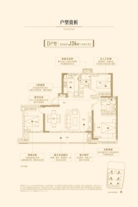 龙山中央商务区D户型 3室2厅2卫1厨