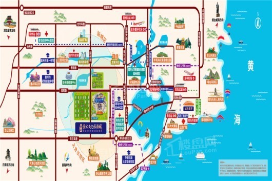 青岛恒大文化旅游城区位图