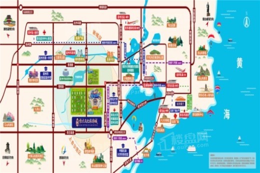 青岛恒大文化旅游城交通图