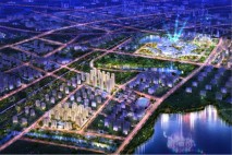 青岛恒大文化旅游城项目鸟瞰图夜景
