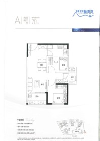 卓越荣津瀚海湾公寓A户型 2室2厅1卫1厨