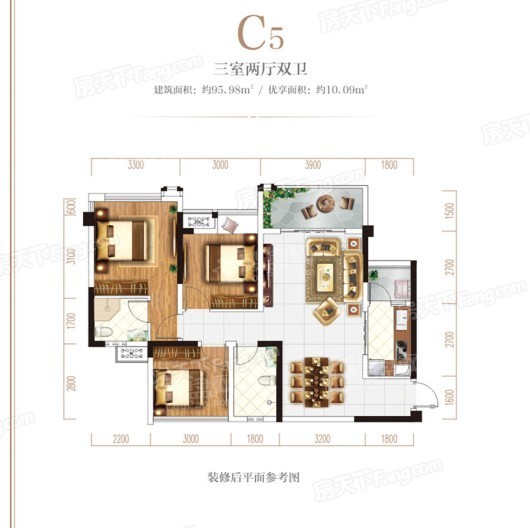 达州盛煌·南城国际4室2厅3卫户型图-达州楼盘网