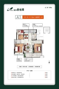 淮阳碧桂园户型A1 3室2厅1卫1厨