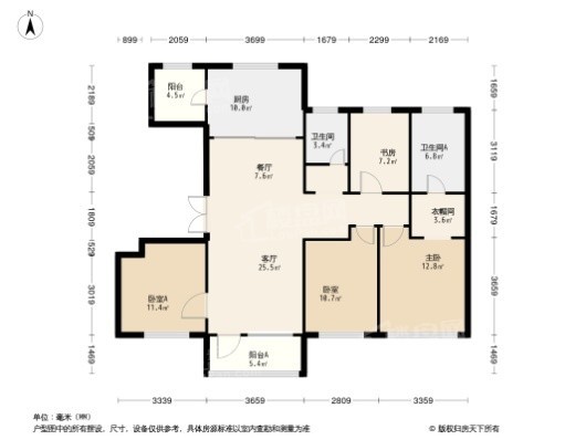 其仕和悦4居室户型图