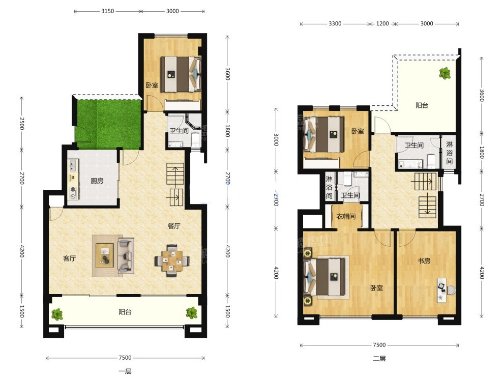 重庆朗诗乐府4室2厅2卫户型图-重庆楼盘网