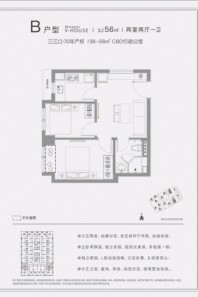 富力·三江都荟B户型-V-house 2室2厅1卫1厨