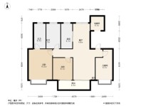 郑州华侨城云岸5号院户型D 3室2厅2卫1厨