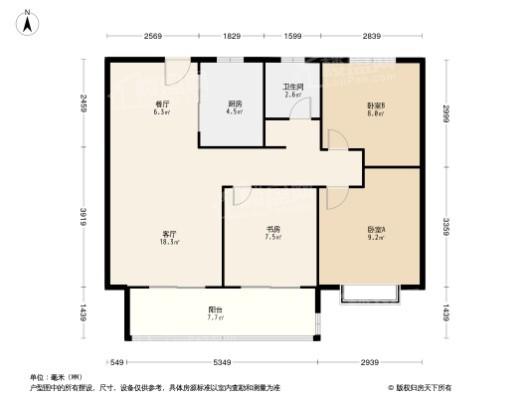 坤达江山筑3居室户型图