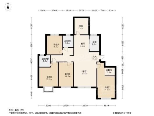 坤达江山筑4居室户型图