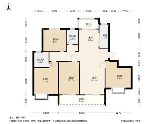坤达江山筑4居室户型图