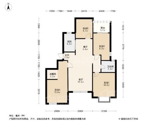 坤达江山筑4居室户型图