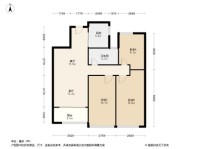 绿城明月滨河建面约103㎡户型 3室2厅1卫1厨