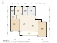 绿城明月滨河建面约128㎡户型 3室2厅2卫1厨