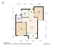 亚星星河郡A1户型 2室2厅1卫1厨