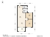 亚星环翠居A户型 2室2厅1卫1厨