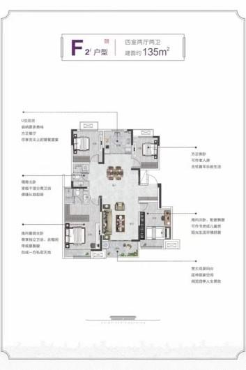 亚新溱水府F2＇户型 4室2厅2卫1厨