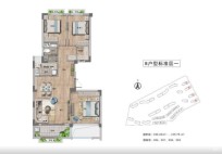 新湖绿城海上明月110㎡ 3室2厅1卫1厨