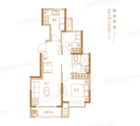 北京恒大御峰79㎡二居 2室2厅1卫1厨