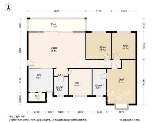 锦官天樾4居室户型图