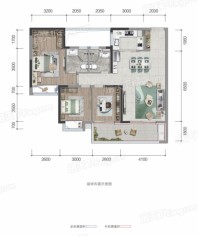 金地·39峯峯域120㎡户型 3室2厅2卫1厨