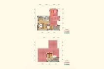 鸿基湖畔新城上叠四-五层户型图 5室2厅3卫1厨