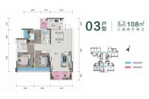 金洋·金汇湾03户型 3室2厅2卫1厨