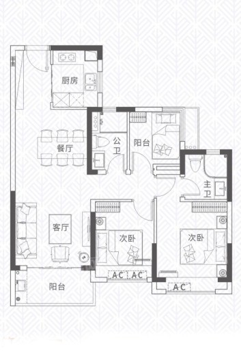 广州敏捷东樾府4室2厅2卫户型图-广州楼盘网