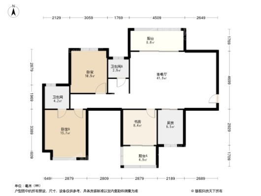 徐福·桃花源3居室户型图