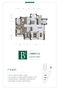 莫恩国际教育特区B户型 3室2厅3卫1厨